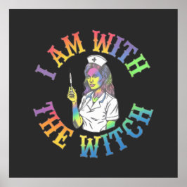 Poster Estou Com A Bruxa - Halloween Louco E Místico