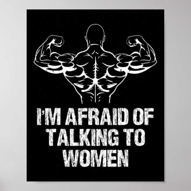 Poster Estou com medo de falar com mulheres treino de mus (Frente)