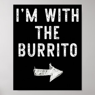 Poster Estou Com O Burrito Roupa de Casal Engraçada de Ha