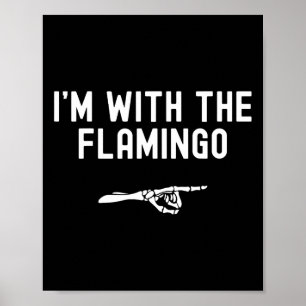 Poster Estou com o Dia de as Bruxas engraçado Flamingo Sk