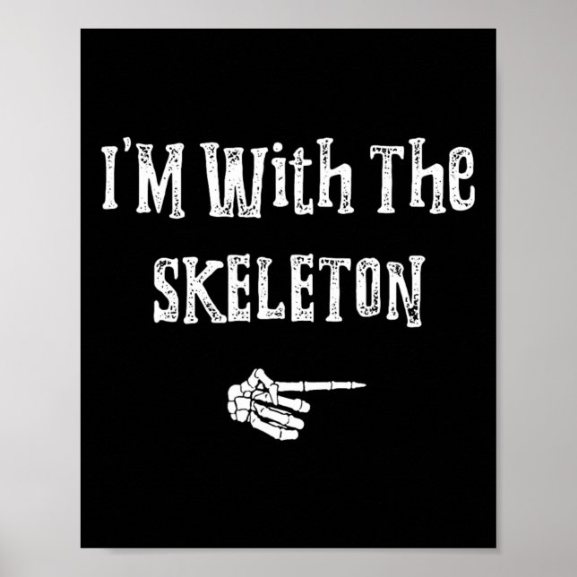 Poster Estou com Skeleton Halloween Casais engraçados (Frente)