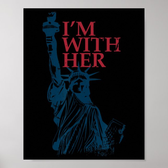 Poster Estou Com Sua Estátua Da Liberdade Kamala Harris (Frente)