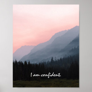 Poster Estou confiante na paisagem de afirmação positiva