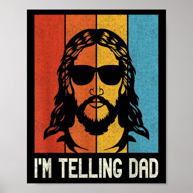 Poster Estou Contando ao Papai - Jesus Usando Óculos de S (Frente)