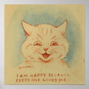 Poster Estou Feliz Porque Todo Mundo Me Ama (Ginger Cat)
