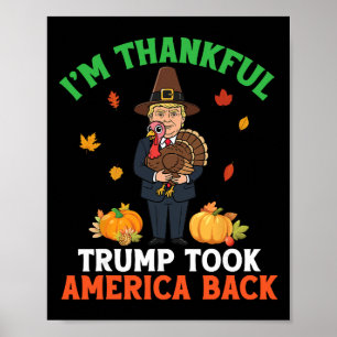 Poster Estou Grato Trump Peregrino Levou a América Ck Dia