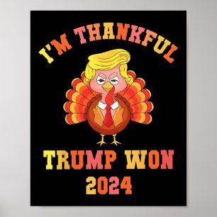 Poster Estou grato Trump venceu 2024, Ação de Graças à Tu