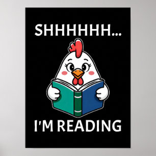 Poster Estou lendo livro lendo livro de frango