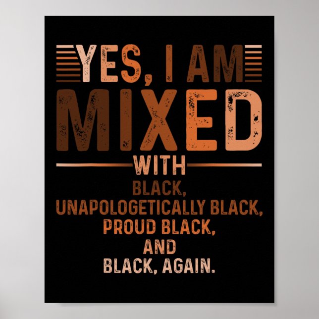 Poster Estou Misturado Com História Negra Negra Preta Mês (Frente)
