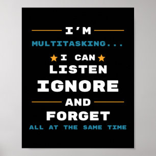 Poster Estou Multitarefa Humor Oficina E Trabalho