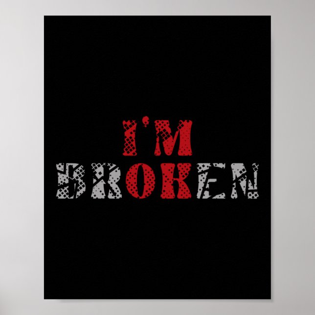 Poster Estou Ok, Estou Quebrada Doença Invisível Aw Menta (Frente)