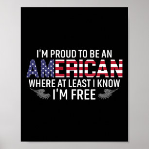 Poster Estou Orgulhoso de ser um americano onde pelo meno