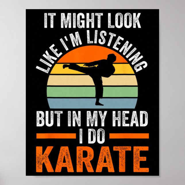 Poster Estou ouvindo, mas na minha cabeça faço Karate Mar (Frente)