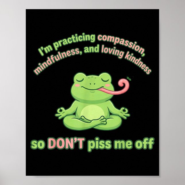 Poster Estou praticando compaixão e amorosidade mindfulne (Frente)