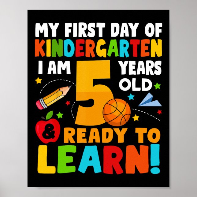Poster Estou pronto para aprender meu primeiro dia de edu (Frente)