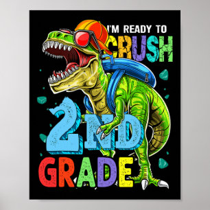 Poster Estou Pronto Para Detonar o 2º Ano Dinossauro Ck V