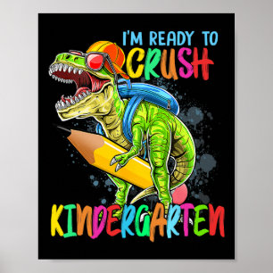 Poster Estou Pronto Para Esmagar Kindergarten T Rex Dino