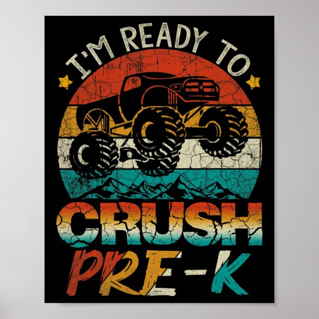 Poster Estou pronto para esmagar o Monstro do Caminhão Pr (Frente)