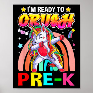 Poster Estou pronto para esmagar o Pré K Dab Unicorn de v
