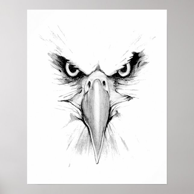 Poster Estou te observando. Eagle Headface Tattoo (Frente)