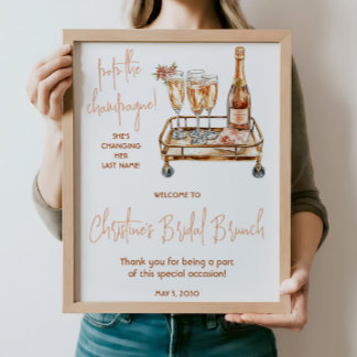 Poster Estoure o Champanhe! Sinal de Boas-Vindas Dourado