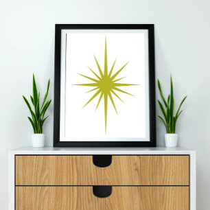 Poster Estouro de Estrela Atômica Verde Decoração Moderna