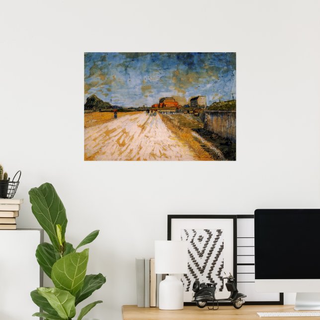 Poster Estrada de corrida ao lado das muralhas de Paris d (Escritório em casa)