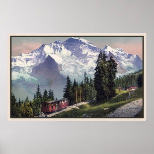 Poster estrada de ferro 1900 de Muerren da montanha do Ca