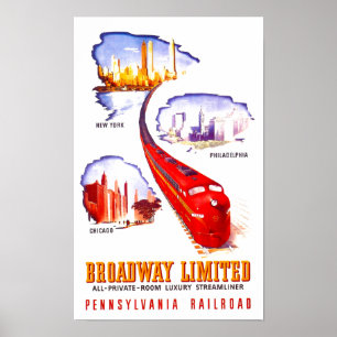 Poster Estrada de ferro Broadway Streamliner limitado de