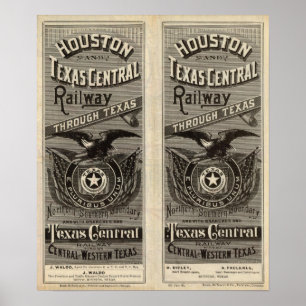 Póster Estrada de ferro central de Houston e de Texas