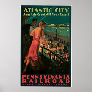 Poster Estrada de ferro de Atlantic City Pensilvânia