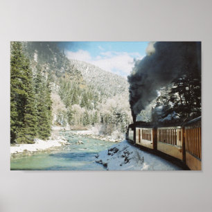 Póster Estrada de ferro de Durango Silverton no inverno