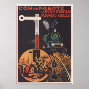 Póster Estrada de ferro de URSS União Soviética 1931