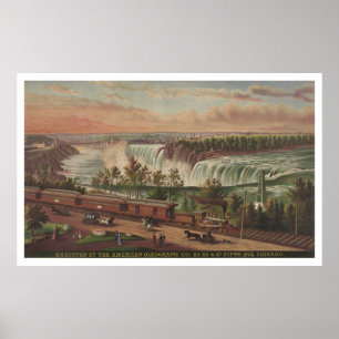 Póster Estrada de ferro do sul de Canadá em Niagara Fall