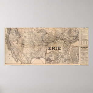 Póster Estrada de ferro e conexões de Erie