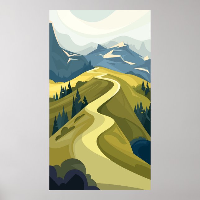 Poster Estrada de montanha linda (Frente)