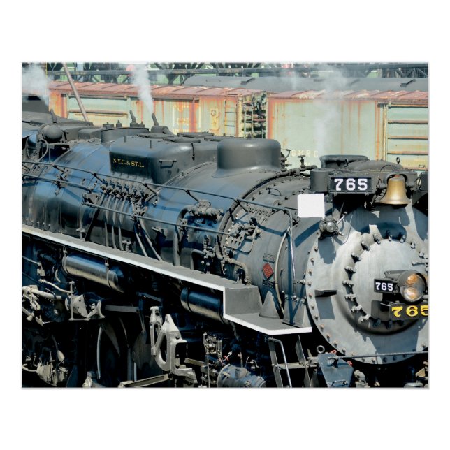 Póster Estrada de Níquel Plata 765 Comboio a vapor (Frente)