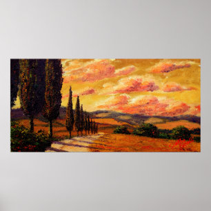 Póster Estrada de Toscânia Cypress
