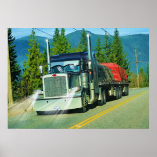 Póster Estrada do caminhão do frete da carga de Shuswap
