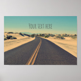 Poster Estrada do deserto de texto personalizado