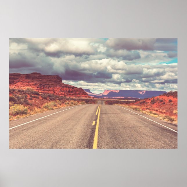 Poster Estrada na pradaria. Trânsito natural deservido (Frente)