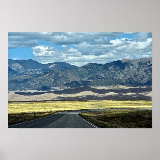 Poster Estrada para o Great Sand Dunes National Park, faç (Frente)