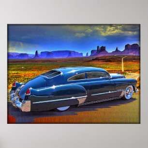 Póster estrada que tropeça um céu pintado