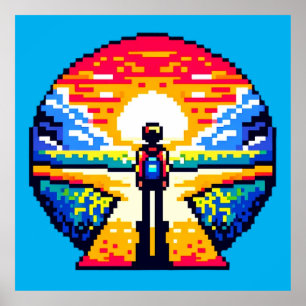 Poster Estradas Cruzadas da Vida Pixelada