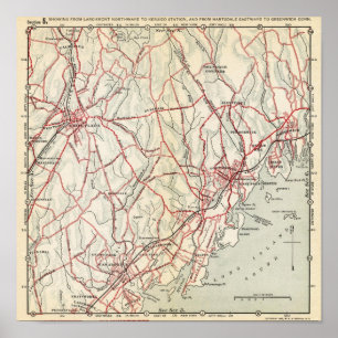 Póster Estradas da bicicleta em New York e em connecticut