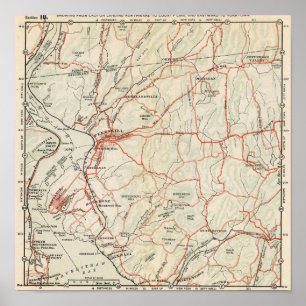 Poster Estradas da bicicleta em New York e em connecticut