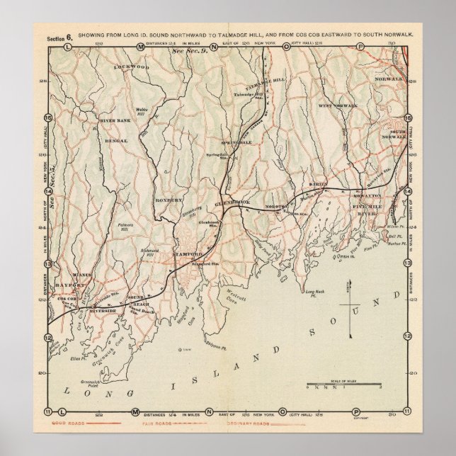 Póster Estradas de Bicicleta em Nova York e Conneticut 2 (Frente)