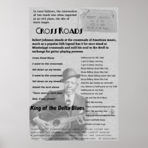 Póster Estradas transversais que recordam Robert Johnson