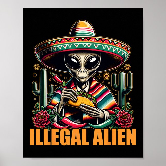 Poster Estrangeiro Ilegal Engraçado Cinco De Maio Western (Frente)