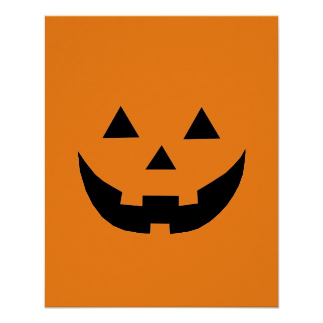 Póster Estranho laranja Jack o lanterno abóbora diversão  (Frente)